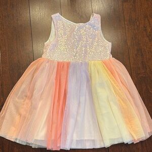 Sequin Rainbow Tulle Dress